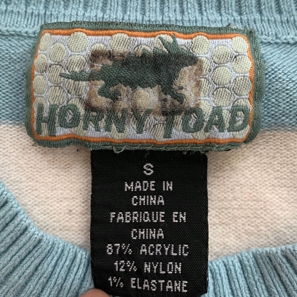 Horny Toad Light Blue Striped Cropped Sweater - Picture 6 of 6